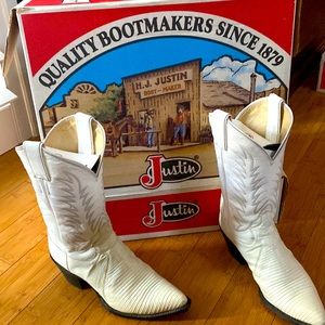 Justin Boots, Cowboy white Lizzard